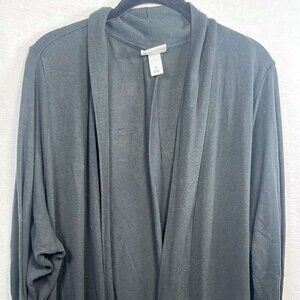 Plus Size 3X Ava & Viv Open Front Black Cardigan with POCKETS Office Comfort